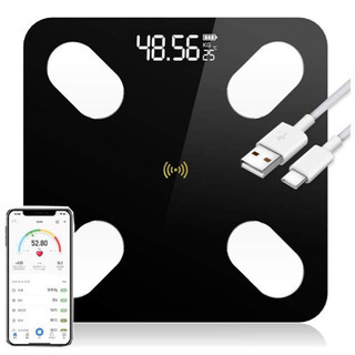 USB充電式体重計 スマホ連動  Bluetooth/体組成計/...