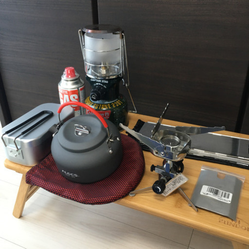 大量　キャンプ用品　イワタニ　ガスバーナー　オプション付き　メスティン　アルミケトル　ガスランタン　風防　マット　キャンプ　アウトドア