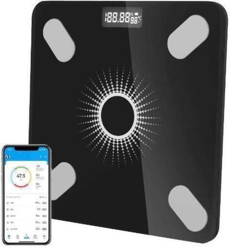 『新品未使用』太陽光充電 スマート 体組成計 体重計 スマホ連動 体脂肪計 Bluetooth対応 LCDデジタル表示 強化ガラス 高精度センサー\n\n