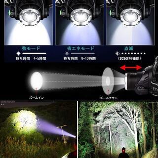 【進化版】Helius LEDヘッドライト USB 充電式 電気出力 の画像