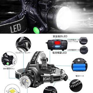 【進化版】Helius LEDヘッドライト USB 充電式 電気出力 の画像