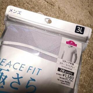 新品未使用 Vネック半袖 ライトグレー 3Lの画像