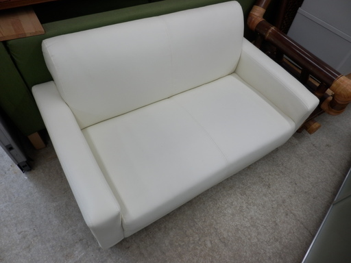 2人掛け コンパクトソファ ホワイト 幅120cm イス ペイペイ対応 札幌市西区西野