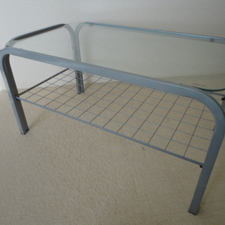 ガラステーブル 74×43×38cm　ローテーブル　強化ガラス