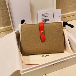セリーヌ CELINE 二つ折り財布 ミディアム ライトトープ レッド