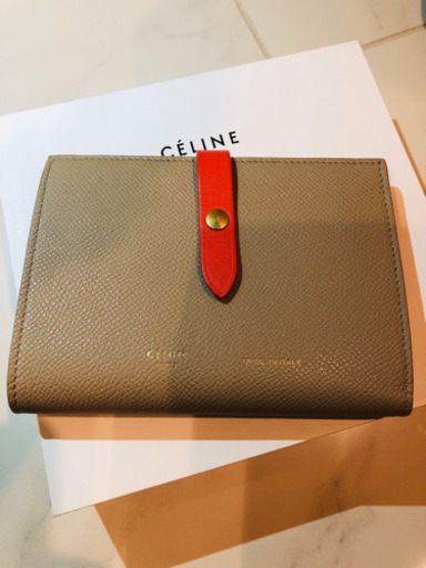 セリーヌ CELINE 二つ折り財布 ミディアム ライトトープ レッド