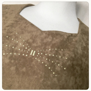 【JULY ClAIRE】レトロベロア調ドルマンスリーブワンピース 金ボタンの画像