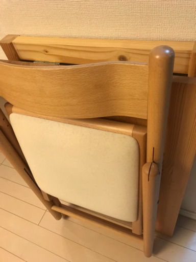 【無印良品】値下げしました　パイン材デスク&折り畳み椅子のセット