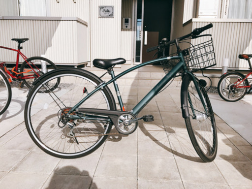 【美品】27インチ自転車  6段変速  自動ライト ロードバイク