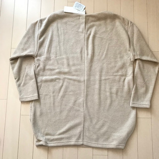 新品☆SM2サマンサ モスモス ブルー 畦ニットソーチュニック サイズＬ ベージュ 体型カバーの画像