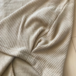 新品☆SM2サマンサ モスモス ブルー 畦ニットソーチュニック サイズＬ ベージュ 体型カバーの画像