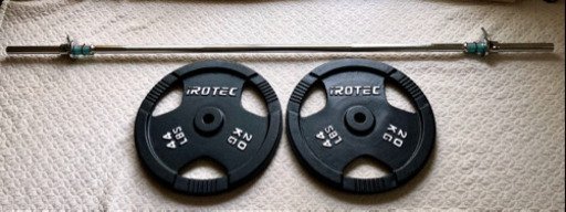 iROTECアイロテック20kgプレート2枚+180cmバーベル