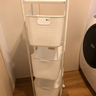 日本製　Kline-ランドリーワゴン 3段  ランドリーバスケットの画像