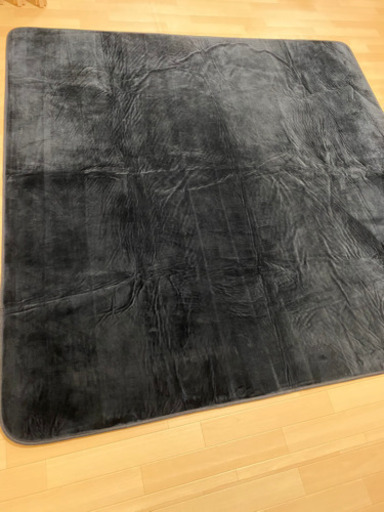 艶ブラック186×186cm2畳用 ラグ　マット