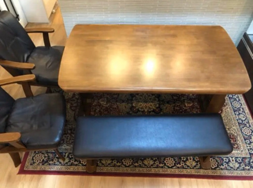 ダイニングテーブルセット　ダイニングテーブル　回転椅子　ベンチ　/// 無印　IKEA