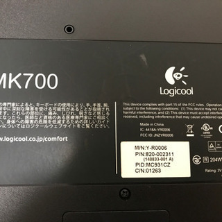 ワケありなので格安で ワイヤレスキーボードとマウス Logicool ロジクール MK700の画像