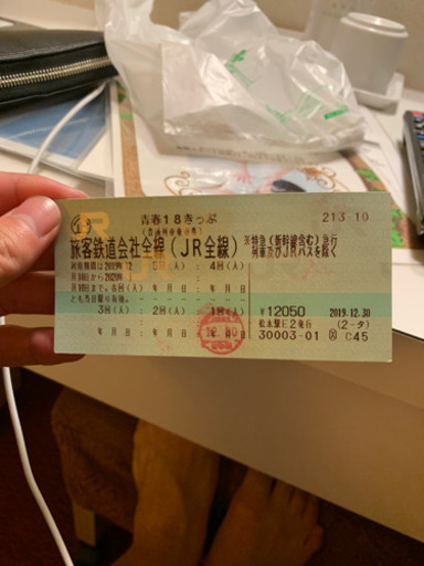 青春18切符　2回分　5000円