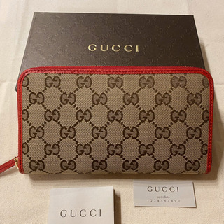 ★新品★GUCCI グッチ 長財布 ベージュ柄 ラウンドファスナー★