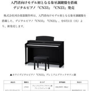 持帰限定】カワイ電子ピアノCN33