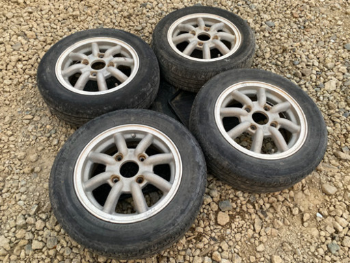 13インチ ワタナベホイール タイヤ付き 中古