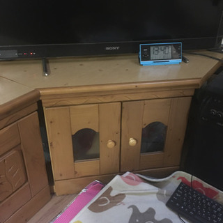 木製コーナー用テレビ台