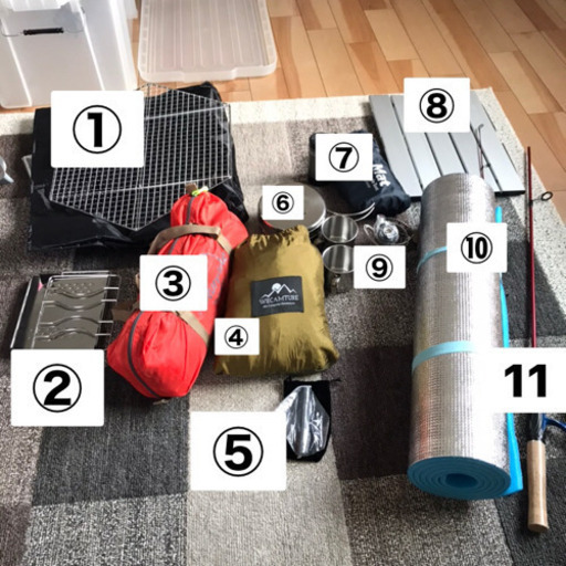 ソロキャンプグッズ12点セット！冬キャンプもこれで安心。