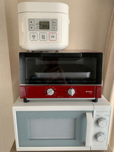 2018年製電子レンジ、オーブントースター、炊飯器各3000円！割引あり