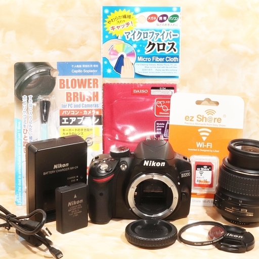 ★WifiSDでスマホ転送★ニコン D3200 レンズセット