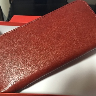 送料無料！【新品】浪速レザー 栃木レザー ラウンド ワレット(L...