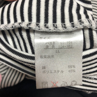 細めボーダーハイネック　LLサイズの画像
