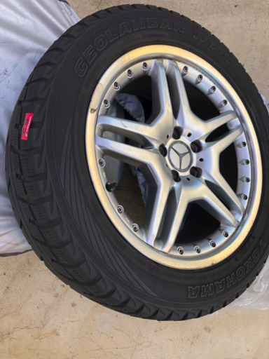 スタッドレスタイヤ、ホイール、4本セット。ベンツML350、265/50 R19 タイヤ5分山