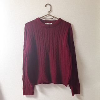 新品♡WEGO [ケーブルニット ワイン F レディース] お譲...