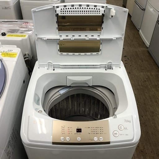 美品【 Haier 】ハイアール 洗濯7.0㎏ 全自動洗濯機 新型3Dウィングパルセーター!!「お急ぎコース」 JW-K70M
