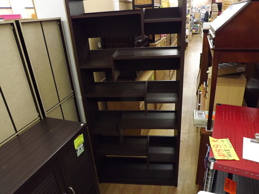 （有）吉川木工 オープン書棚 シェルフラック オープンシェルフ 幅：80ｃｍ ダークブラウン 札幌 西岡店