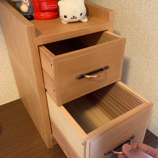 木製　引き出し　二段