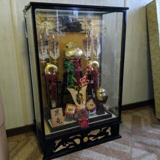 破魔弓飾　兜飾　ガラスケース付き