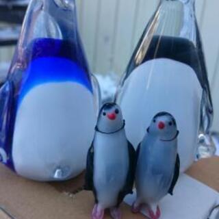 可愛いガラス細工のファミリーペンギン🐧まとめて！
