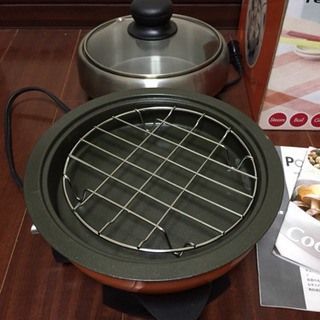 【リフレッシュプロジェクト 65/300】蒸す煮る焼く1台3役電気鍋 未使用の画像