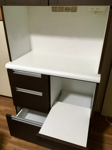 キッチン収納 食器棚 ダークブラウン
