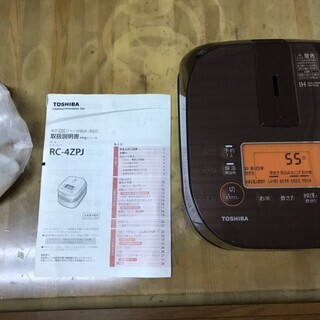美品 東芝 炊飯器 備長炭かまど本羽釜 IH炊飯ジャー RC-4...