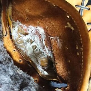 グローブがベコベコ修理グリス入れレース調整等の画像