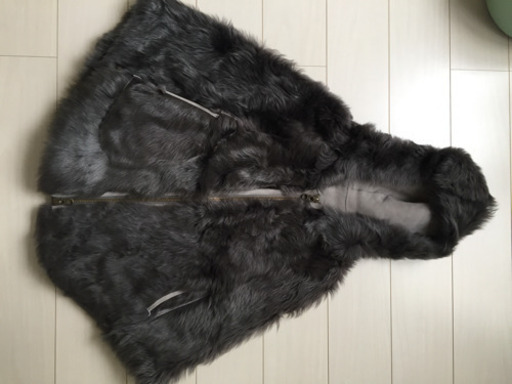 リアルムートン リバーシブルポンチョ 美品です