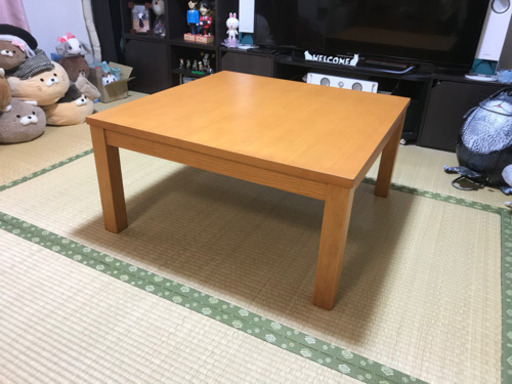 こたつ　正方形　ベルメゾン　ナチュラルウッドカラー　取りに来ていただける方に販売します♪