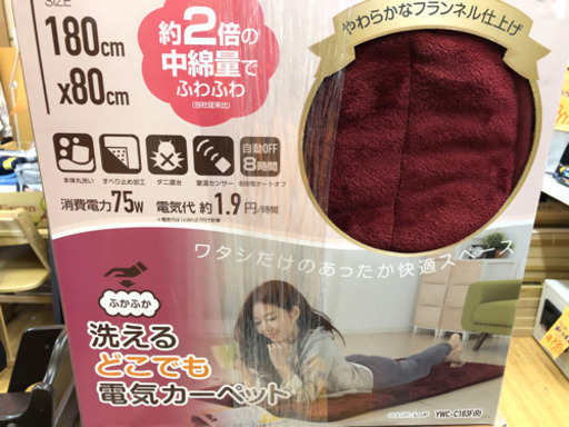 ヤマゼン2018年　ふかふか洗えるどこでも電気カーペット
