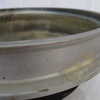 HQ56A 大釜 鉄釜 大鍋61×28.5 鉄鍋 大釜 業務用 蕎麦 うどん 行事 古民具 古道具 直接引取の画像