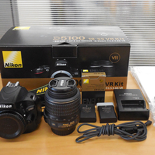 NIKON D5100 デジタル一眼レフ カメラ 18-55 VR KIT NIKON バッテリー×2 外箱付き 札幌市西区