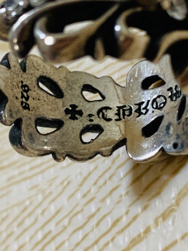 Chrome Hearts ダブルフローラルリング　ジルコニア加工
