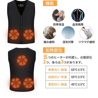 電熱ベスト　防寒ベスト　USB電源　サイズLの画像