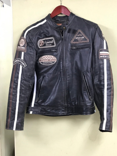 ①バイク　レディース革ジャン　サイズM