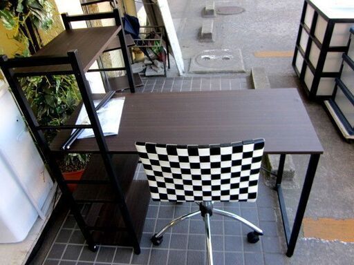 【リサイクルストア スターズ 鹿児島城西店】中古　デスク×チェアセット ブラウン 組み立て取説あり　幅110×奥50×高73㌢ バラ売り可